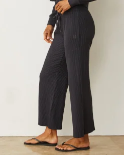 MONROW Waffle Crop Lounge Sweat FADEDBLACK Discount